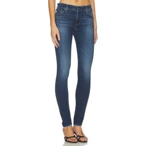 AG Jeans Farrah Ankle High Rise Skinny Jeans Sz:27 Blue Denim Distressed Raw Hem